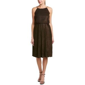 Julia Jordan Fall Holiday Blouson Pleated Metallic Midi Dress 12
